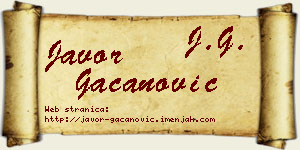 Javor Gačanović vizit kartica